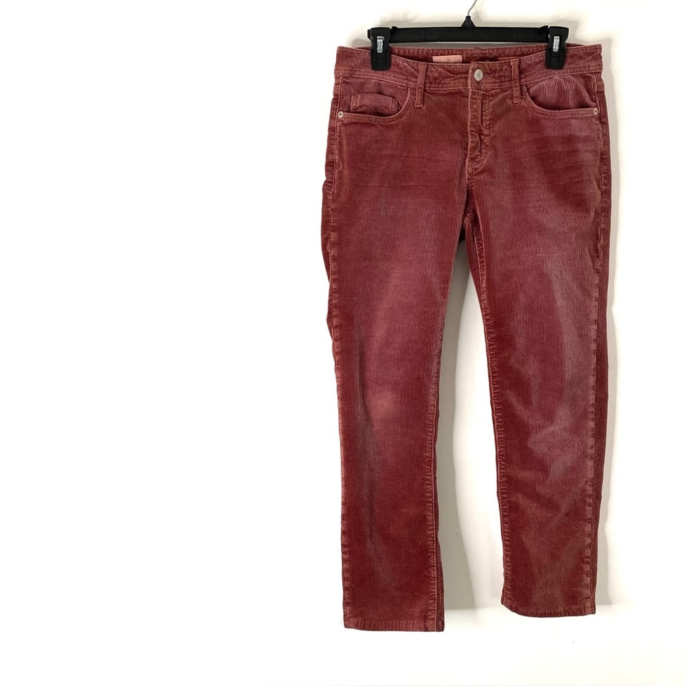 Pilcro and the Letterpress Slim Boyfriend Crop Corduroy Pants Stretch Rose Pink